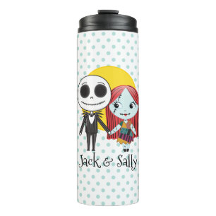 Nightmare Before Christmas Jack & Sally Emoji Thermal Tumbler