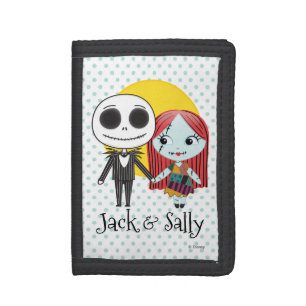 Nightmare Before Christmas Jack & Sally Emoji Tri-fold Wallet