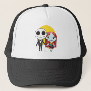 Nightmare Before Christmas Jack & Sally Emoji Trucker Hat