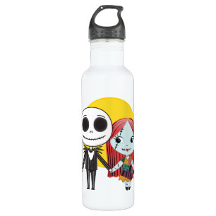 Nightmare Before Christmas Jack & Sally Emoji Water Bottle