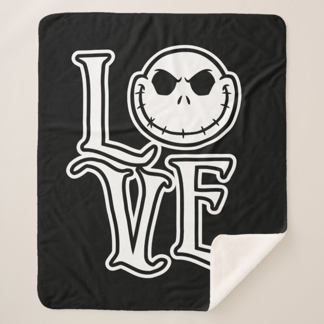 Nightmare Before Christmas - LOVE Sherpa Blanket (Front)
