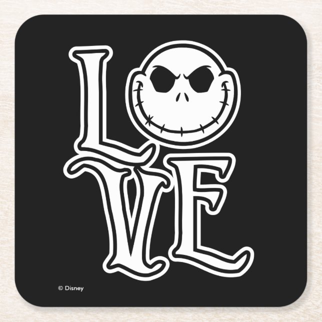 Nightmare Before Christmas - LOVE Square Paper Coaster (Front)