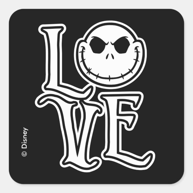 Nightmare Before Christmas - LOVE Square Sticker (Front)