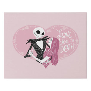 Nightmare Before Christmas   Love You To Death Faux Canvas Print