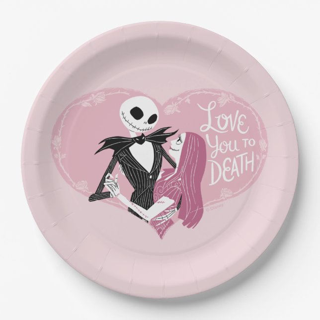 Nightmare Before Christmas | Love You To Death Paper Plates (Front)