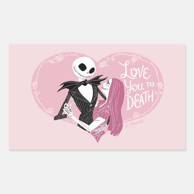 Nightmare Before Christmas | Love You To Death Rectangular Sticker (Front)