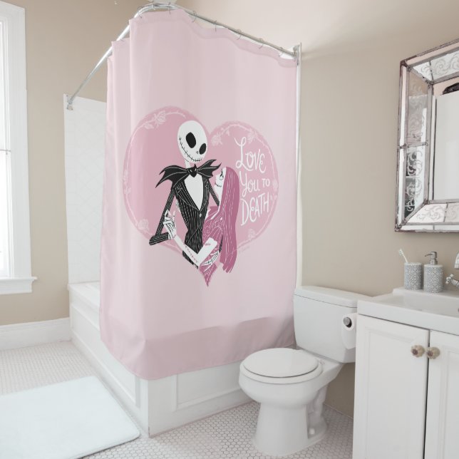 Nightmare Before Christmas | Love You To Death Shower Curtain (In Situ)