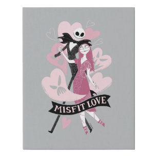 Nightmare Before Christmas   Misfit Love Faux Canvas Print