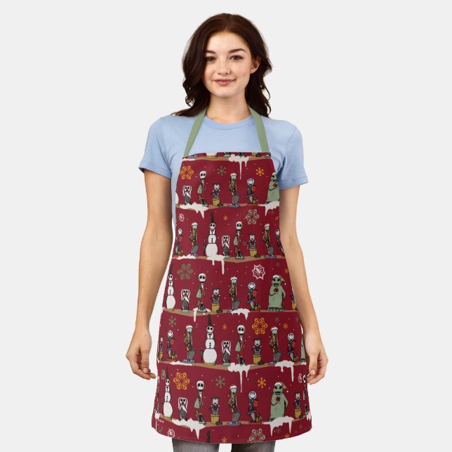 Nightmare Before Christmas Nutcracker Pattern Apron (Worn)