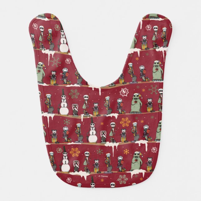 Nightmare Before Christmas Nutcracker Pattern Baby Bib (Front)