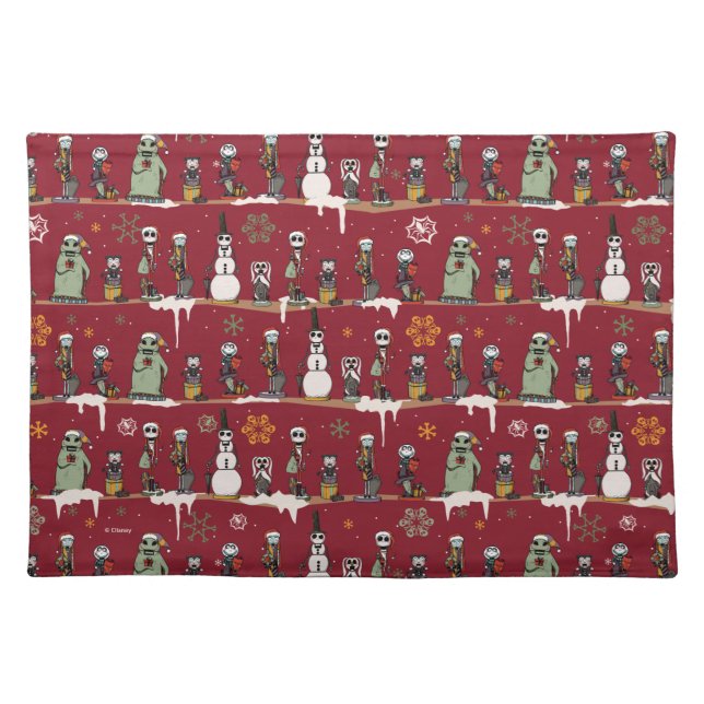Nightmare Before Christmas Nutcracker Pattern Cloth Placemat (Front)