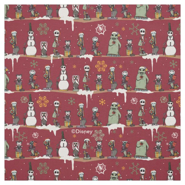 Jack Skellington Christmas Pattern Fabric Zazzle
