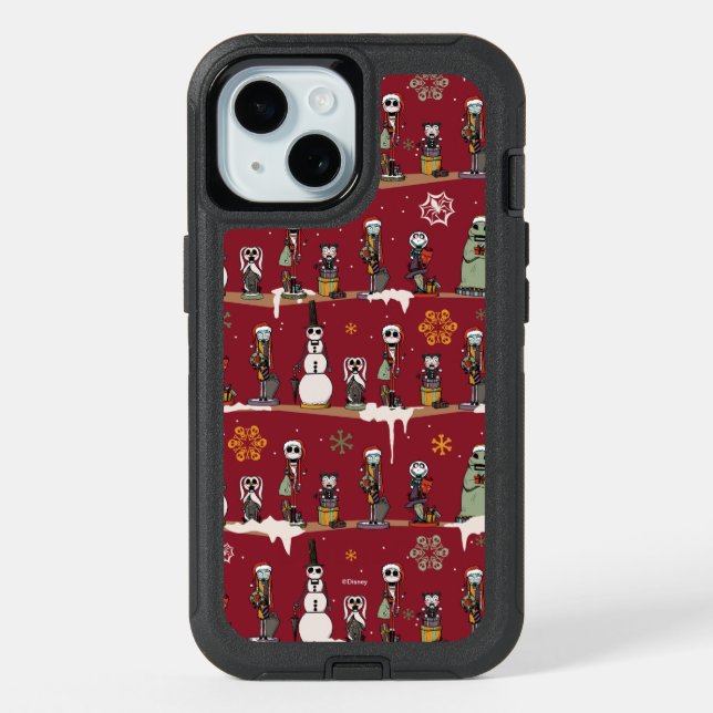 Nightmare Before Christmas Nutcracker Pattern iPhone 15 Case (Back)