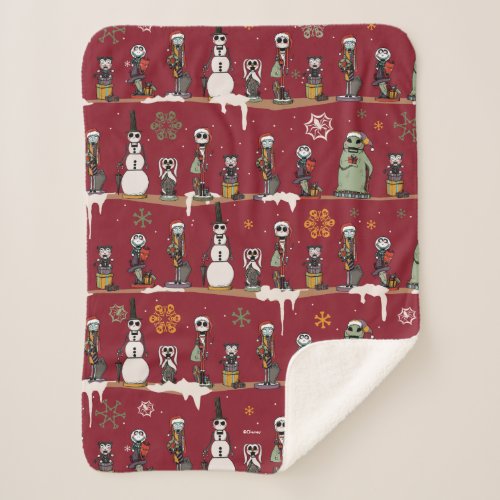 Nightmare Before Christmas Nutcracker Pattern Sherpa Blanket