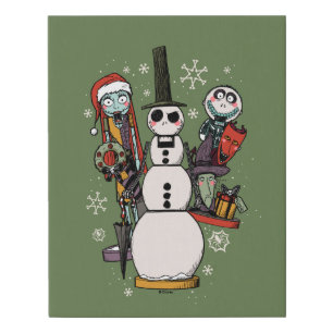 Nightmare Before Christmas   Nutcracker Trio Faux Canvas Print