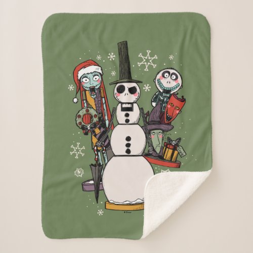 Nightmare Before Christmas  Nutcracker Trio Sherpa Blanket