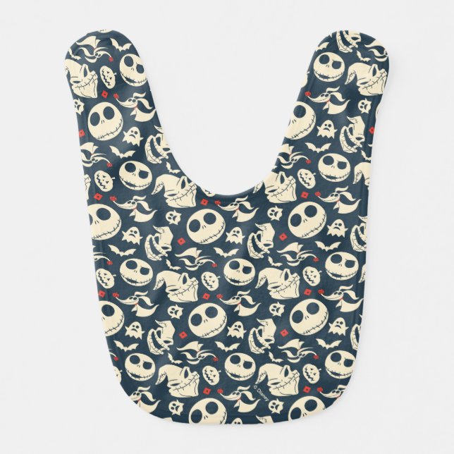 Nightmare Before Christmas | Oh What Joy - Pattern Baby Bib (Front)