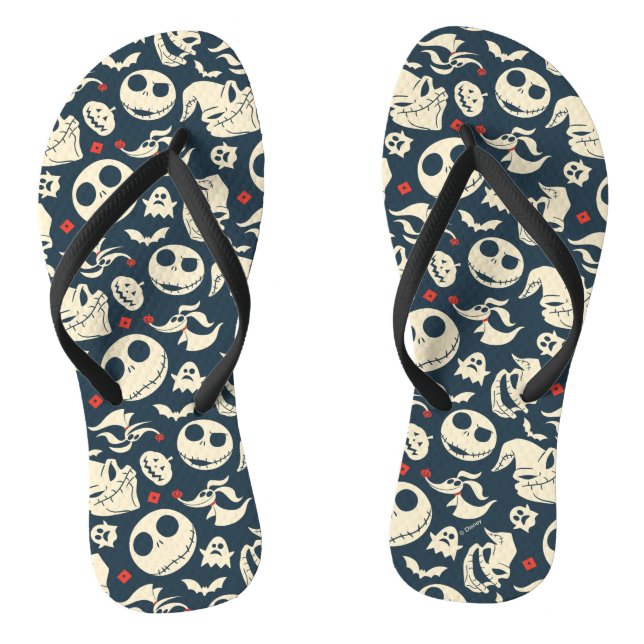 Nightmare Before Christmas | Oh What Joy - Pattern Flip Flops (Footbed)
