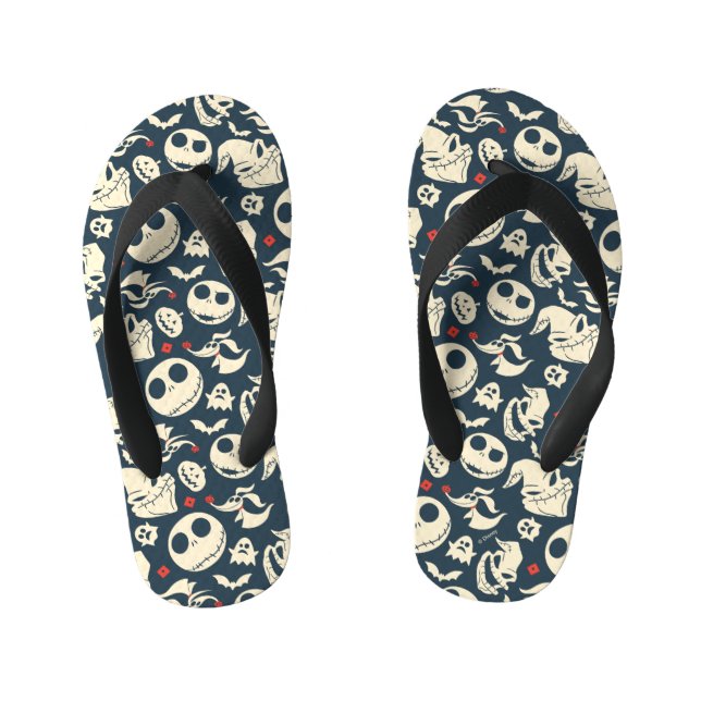 Nightmare Before Christmas | Oh What Joy - Pattern Kid's Flip Flops (Footbed)