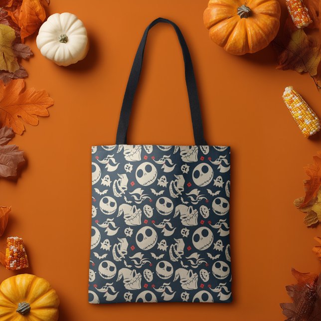 Nightmare Before Christmas | Oh What Joy - Pattern Tote Bag (Tote bag on table)