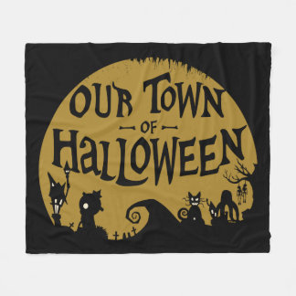 Nightmare Before Christmas | Our Town Of Halloween Fleece Blanket