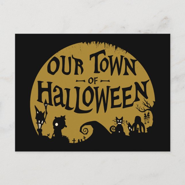 Nightmare Before Christmas | Our Town Of Halloween Holiday Postcard (Front)