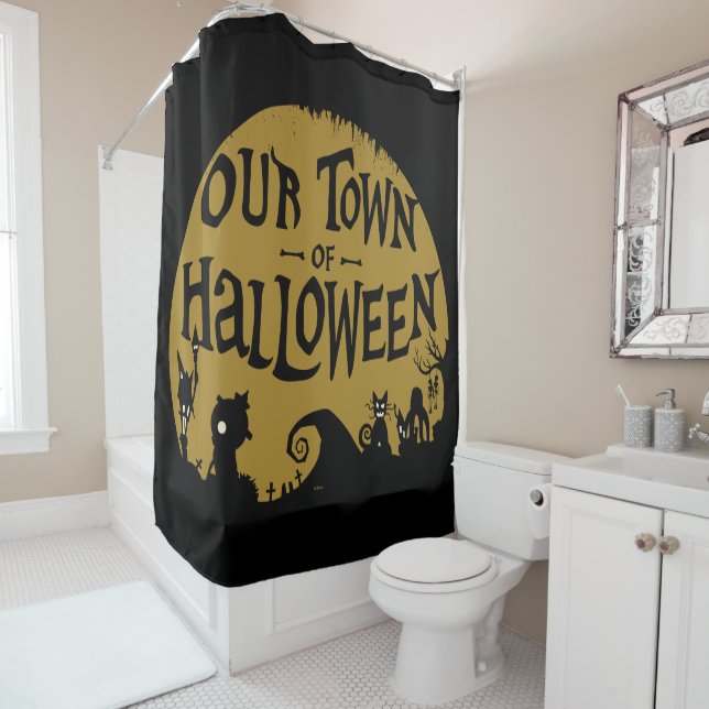 Nightmare Before Christmas | Our Town Of Halloween Shower Curtain (In Situ)