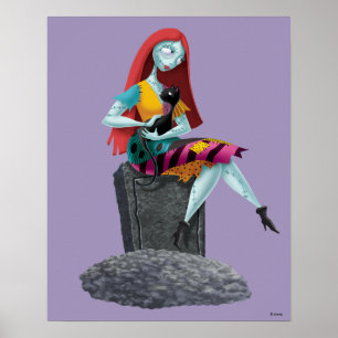 Nightmare Before Christmas Sally & Cat Sitting Poster