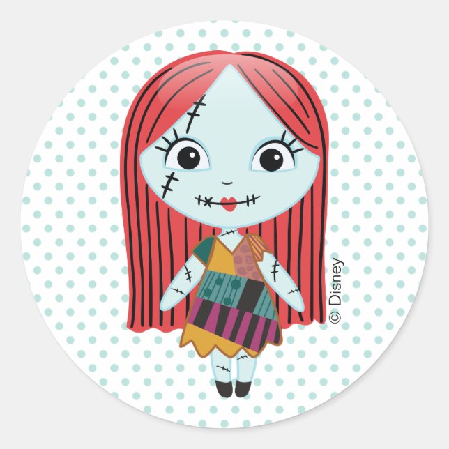 Nightmare Before Christmas | Sally Emoji Classic Round Sticker (Front)