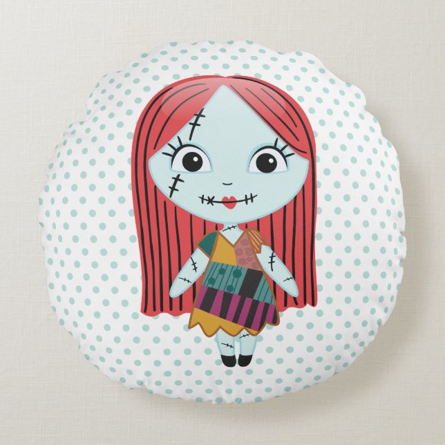 Nightmare Before Christmas | Sally Emoji Round Pillow (Front)