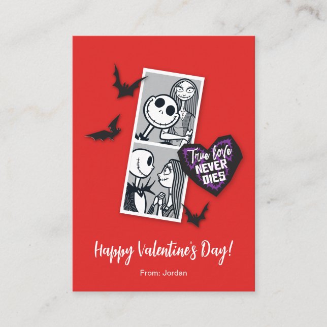 Nightmare Before Christmas True Love Valentine Note Card (Front)