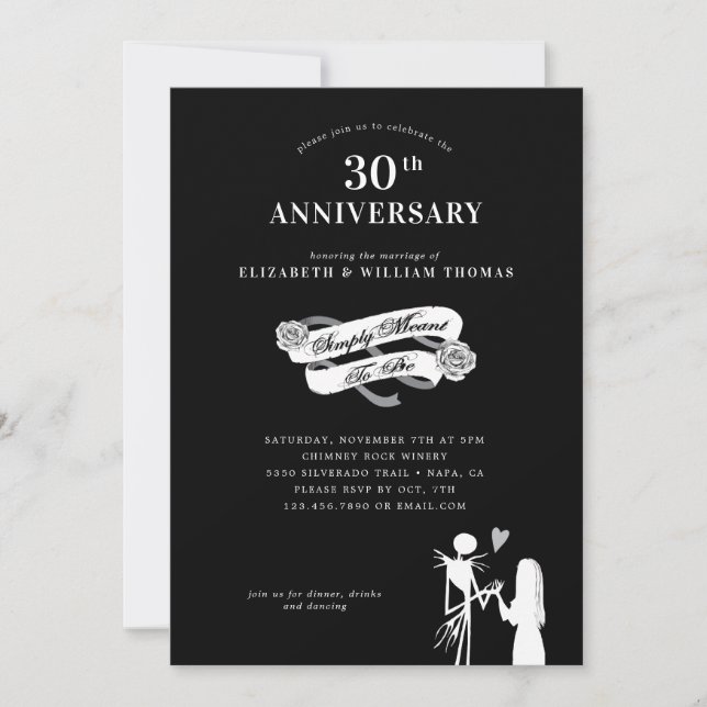 Nightmare Before Christmas Wedding Anniversary Invitation (Front)