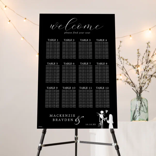Nightmare Before Christmas | Wedding Seating Chart Foam Board
