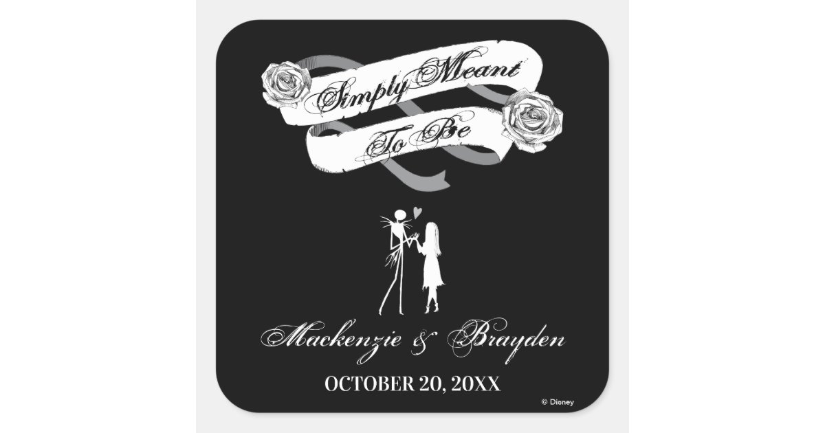 Nightmare Before Christmas - Wedding Square Sticker | Zazzle.com