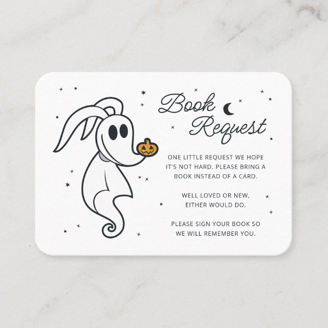 Nightmare Before Christmas - Zero Book Request Place Card (Front)