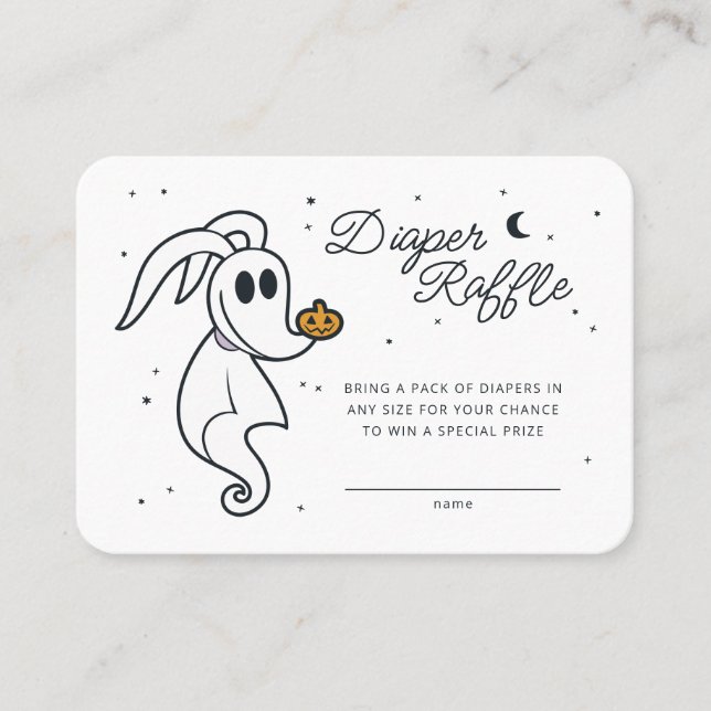 Nightmare Before Christmas - Zero Diaper Raffle Place Card (Front)