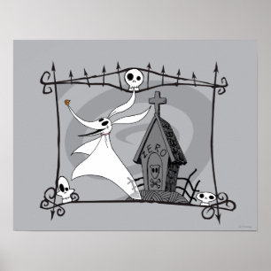 Nightmare Before Christmas   Zero in Cemetery Poster