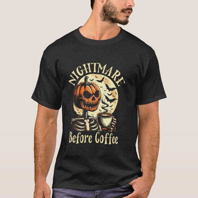 Nightmare Before Coffee Christmas Skeleton Funny H T-Shirt (Front)