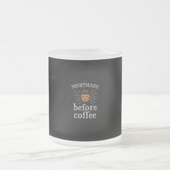 nightmare before coffee frosted glass coffee mug (Center)