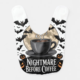 Nightmare Before Coffee Halloween Baby Bib
