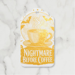 Nightmare Before Coffee Halloween Foil Gift Tags