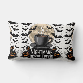 Nightmare Before Coffee Halloween Lumbar Pillow