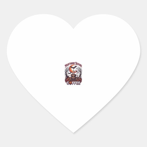 Nightmare Before Coffee Halloween Skull Mug Ghost  Heart Sticker