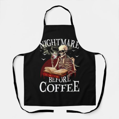 Nightmare Before Coffee Spooky Season Halloween Sk Apron