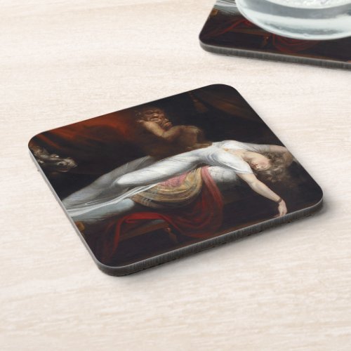 Nightmare by Henry Fuseli Gothic Macabre Dark Art Beverage Coaster