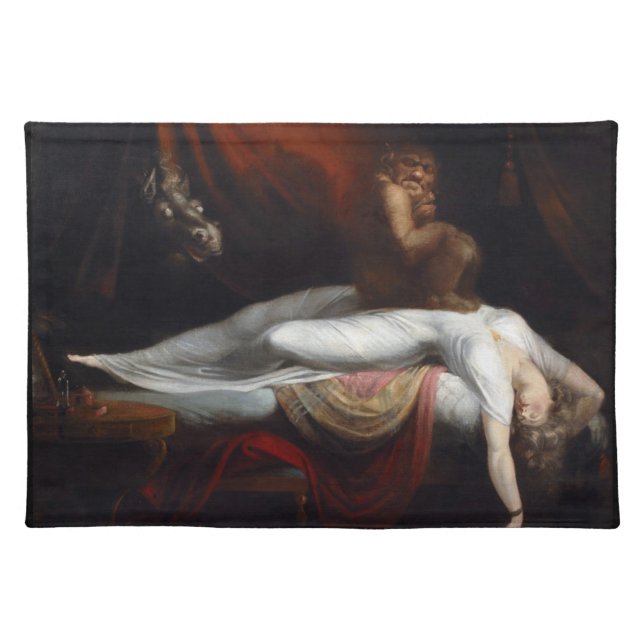 Nightmare by Henry Fuseli Gothic Macabre Dark Art Cloth Placemat (Front)