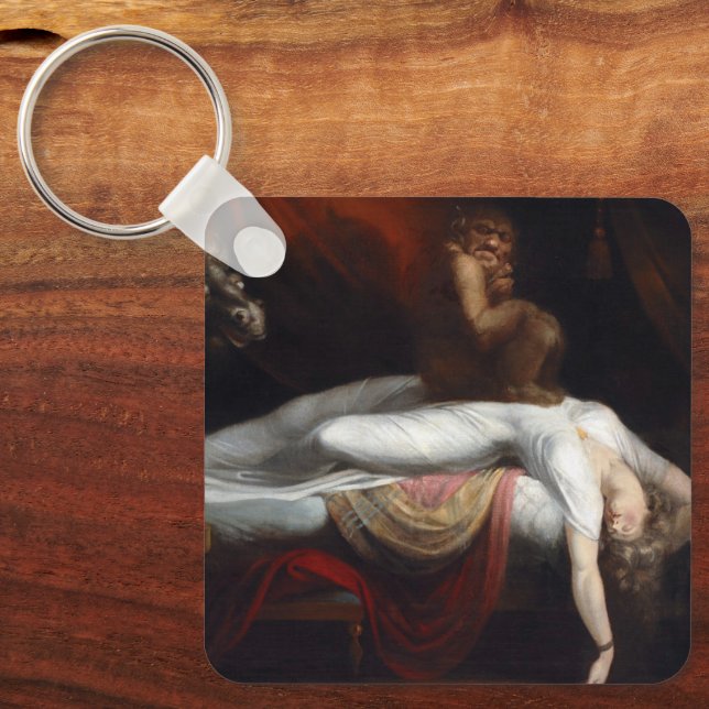 Nightmare by Henry Fuseli Gothic Macabre Dark Art Keychain (Front)