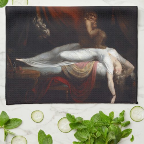 Nightmare by Henry Fuseli Gothic Macabre Dark Art Kitchen Towel