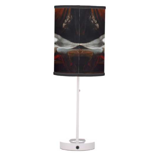 Nightmare by Henry Fuseli Gothic Macabre Dark Art Table Lamp (Back)