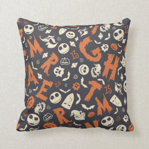 Nightmare Character Toss Pattern Throw Pillow